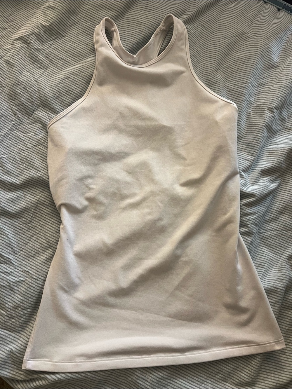 Athleta High-Neck Racerback Tank — Light Taupe